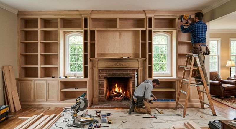 Custom Bookcase Installation in Winston Salem, NC