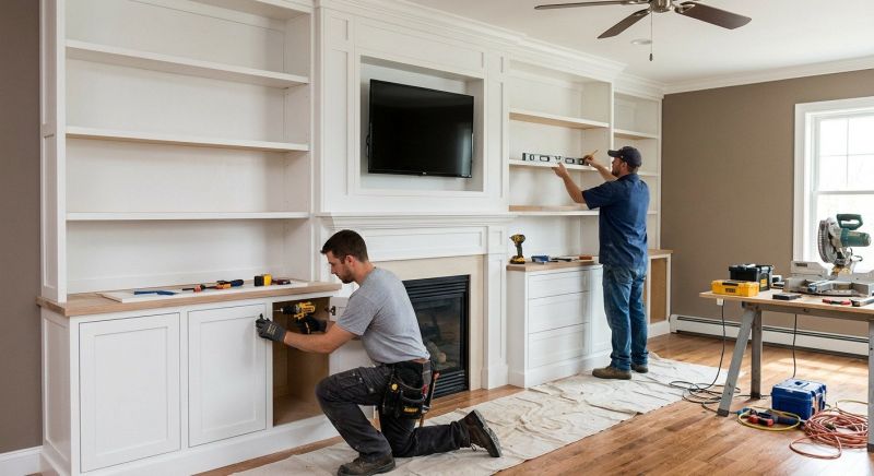 Fireplace Cabinet Installation in Woodbridge, VA
